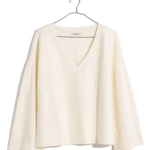 Madewell Ottoman Jacquard V-Neck Top